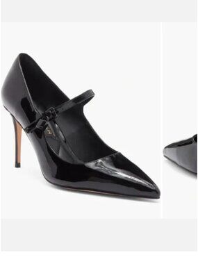 Kurt Geiger Black Patent Leather Mary Jane Pump - Women's Shoes - Size 8 (38.5)